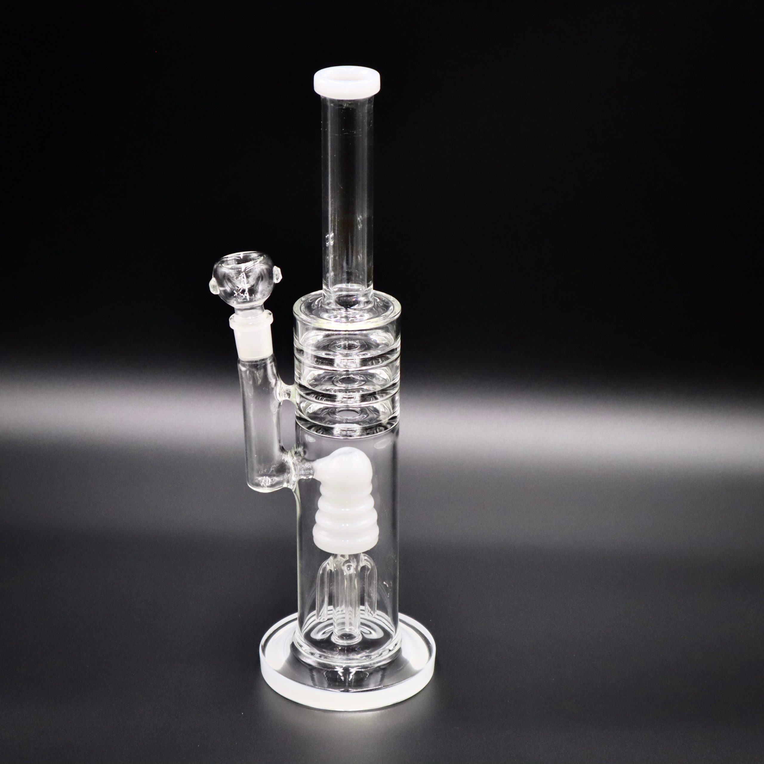 GL089 – 20″ Large Water Pipe – Swiss Neck Twisted Percolator Double Barrel  3 Ring (Assorted)