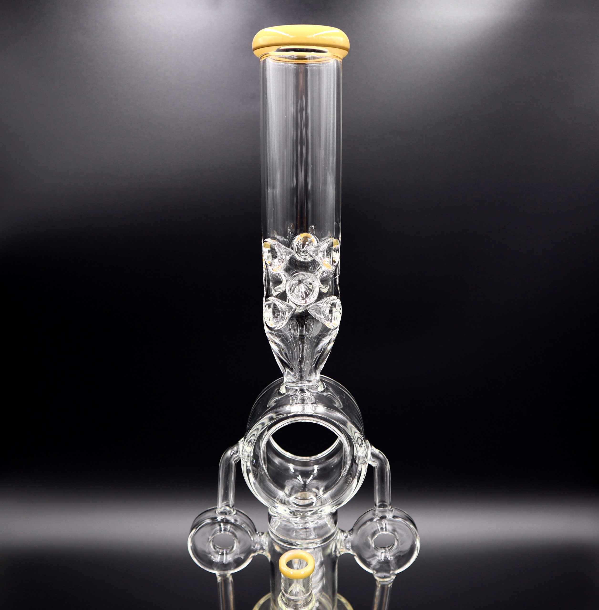 GL089 – 20″ Large Water Pipe – Swiss Neck Twisted Percolator Double Barrel  3 Ring (Assorted)
